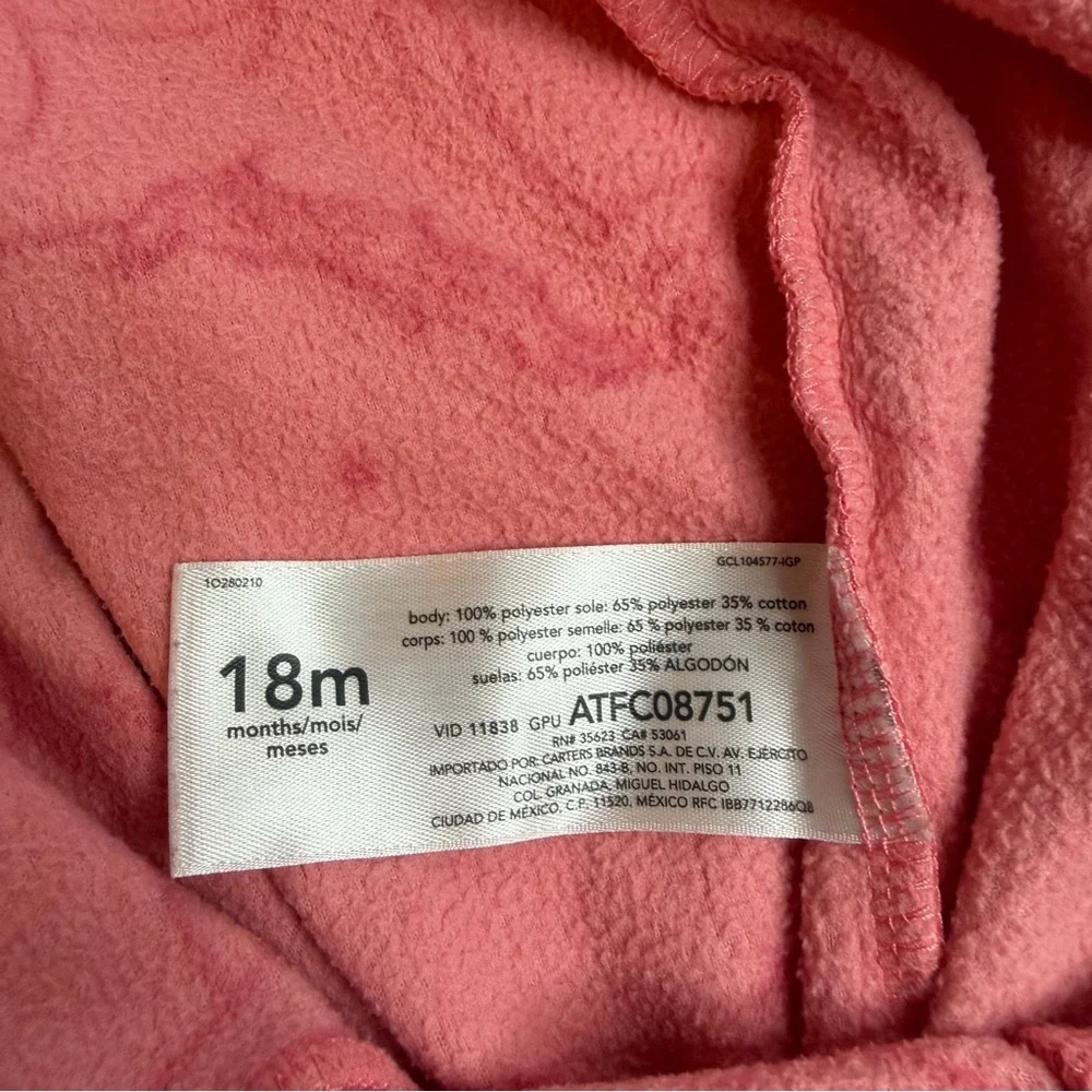 Carter's Pink Unicorn Footie Onesie